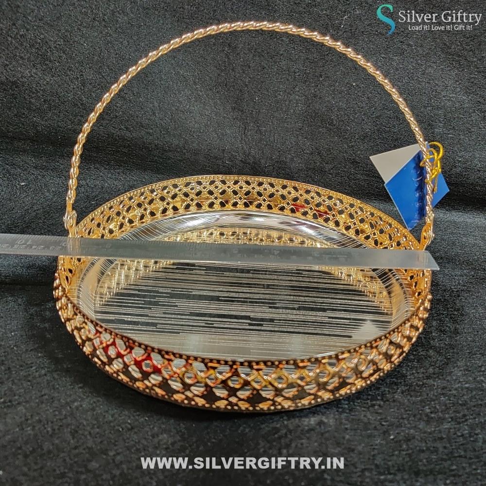 Imported 9" Tray With Handle | Silver Giftry | SGT20K360