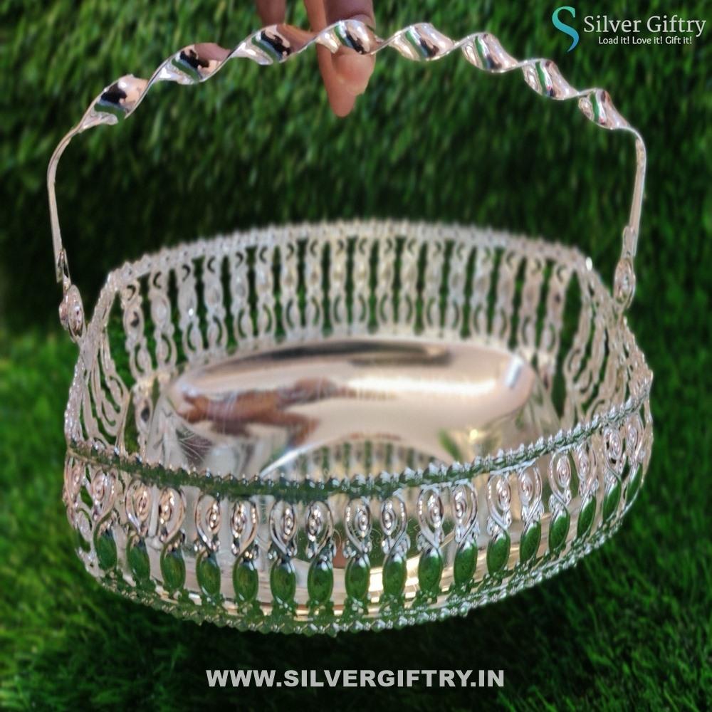 Imported German Silver Boat Shape Tray | Silver Giftry | SGT20K369