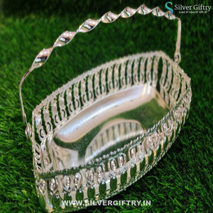 Imported German Silver Boat Shape Tray | Silver Giftry | SGT20K369