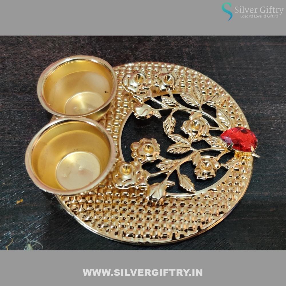 Kumkum Platter 4" | Silver Giftry | SGT20K400