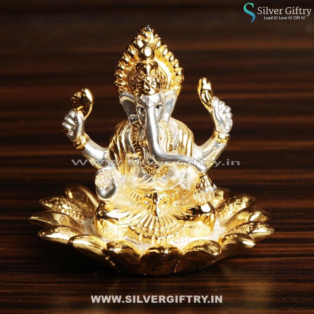 Lotus TT Ganesh 3" | Silver Giftry | SGT20K409
