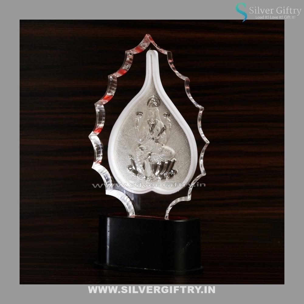 Lucky Lakshmi 3D Silver Frame | Silver Giftry