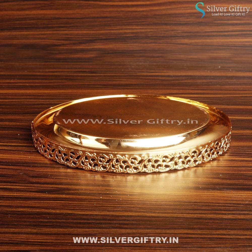 Oval Gold Plate 10" | Silver Giftry | SGT20K421