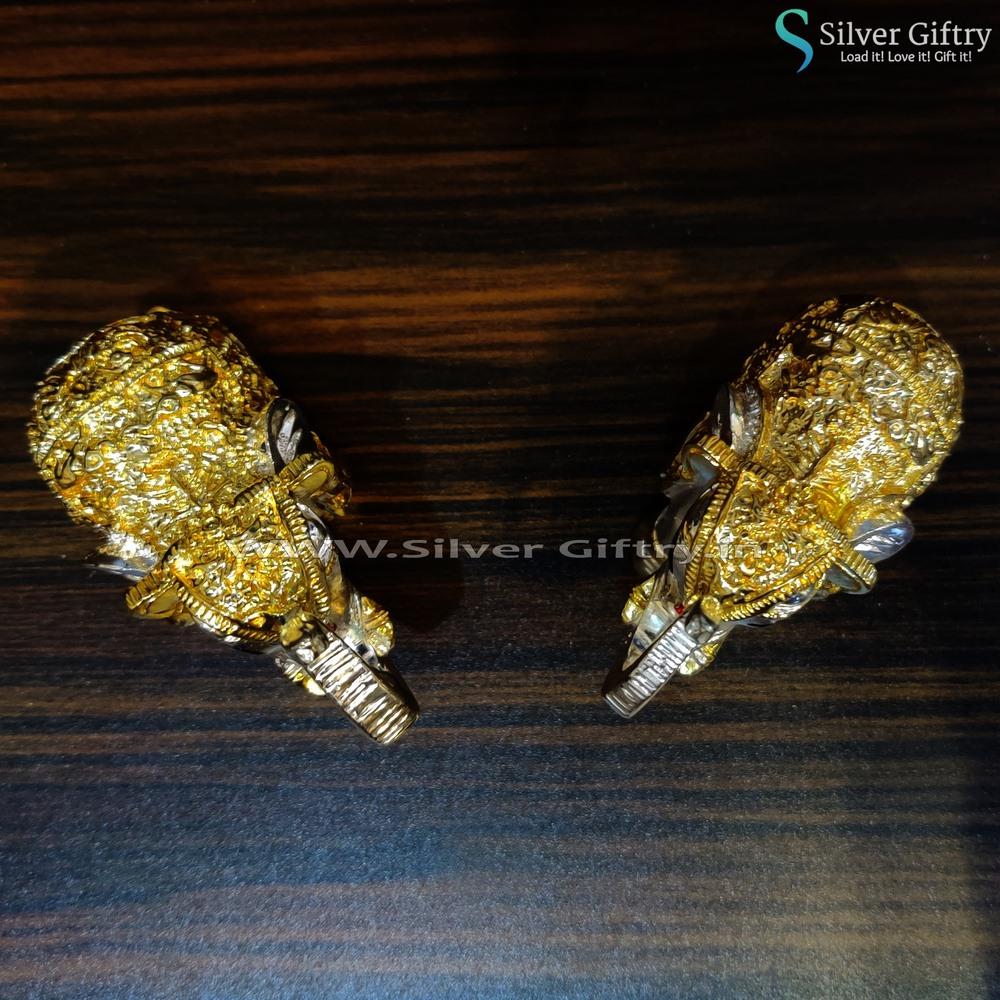 Pair of Full Elephants Pair Gold and Silver 2" | Silver Giftry | SGT20K424