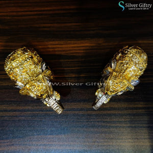 Pair of Full Elephants Pair Gold and Silver 2" | Silver Giftry | SGT20K424