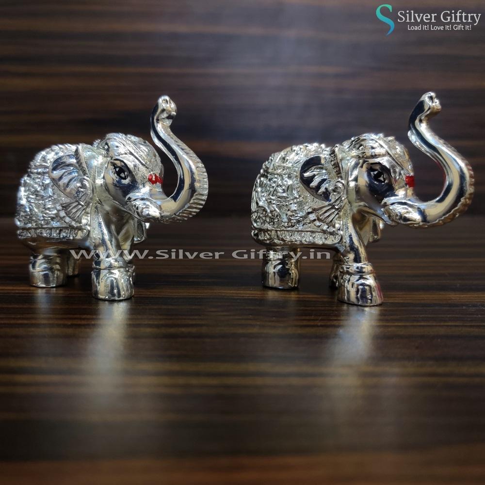Pair of Full Silver Elephants 2" | Silver Giftry | SGT20K425