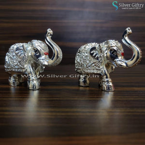 Pair of Full Silver Elephants 2" | Silver Giftry | SGT20K425