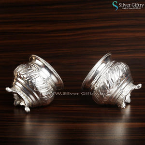 Pair of German Silver Kumkum Bowl With Leg | Silver Giftry | SGT20K427