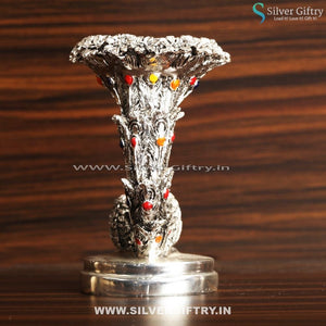 Peacock Candle Stand Pearl Antique Gift | Silver Giftry | SGT20K432