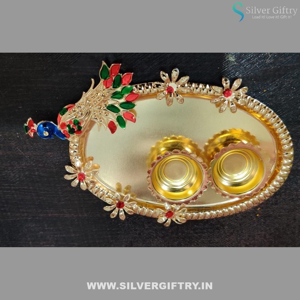 Peacock Kum Platter 6" | Silver Giftry | SGT20K436