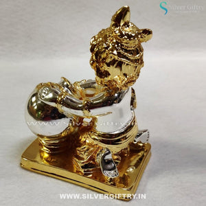 Pure Silver and gold Coated Pot Krishna | Silver Giftry | SGT20K439