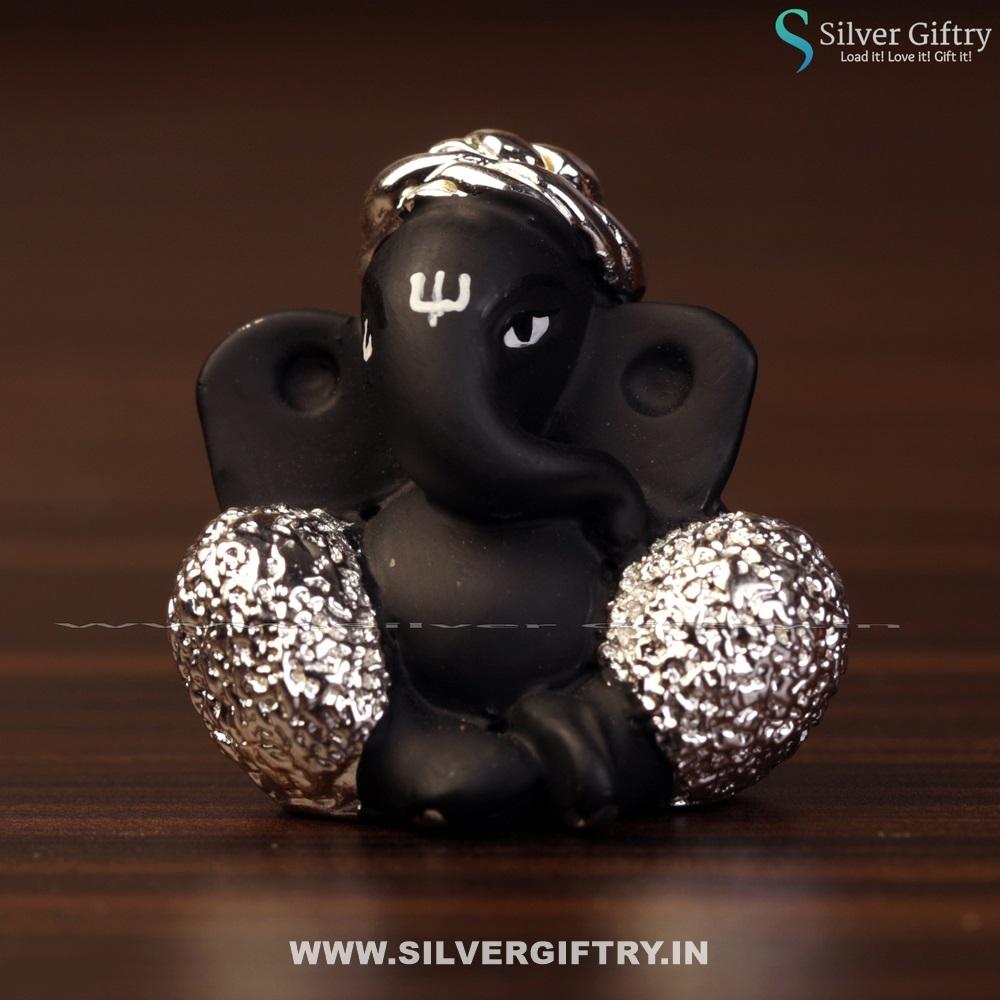 Pure Silver Cute Baby Ganesha 1 inch | Silver Giftry | SGT20K446