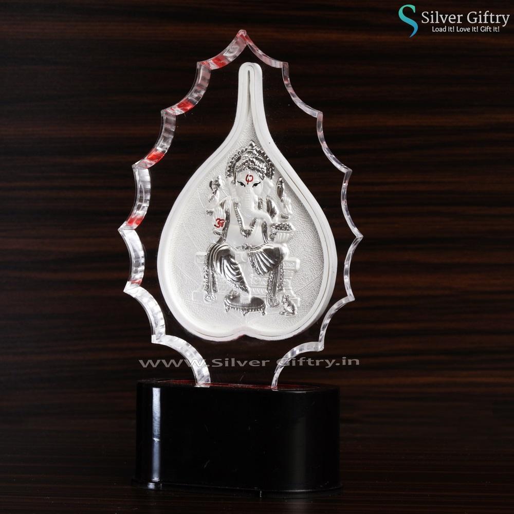 Pure Silver Ganesh 3D Silver Frame Gift | Silver Giftry | SGT20K447