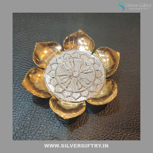 Pure Silver Kamala Lotus Stand 2" Pair 2 pcs | Silver Giftry | SGT20K449