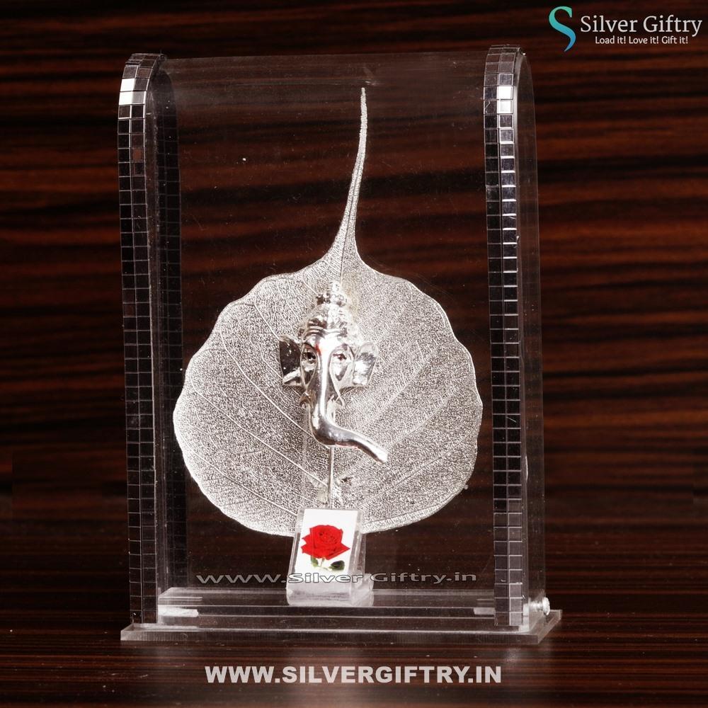 Pure Silver Leaf Ganesh Doom Idol Gift | Silver Giftry | SGT20K451