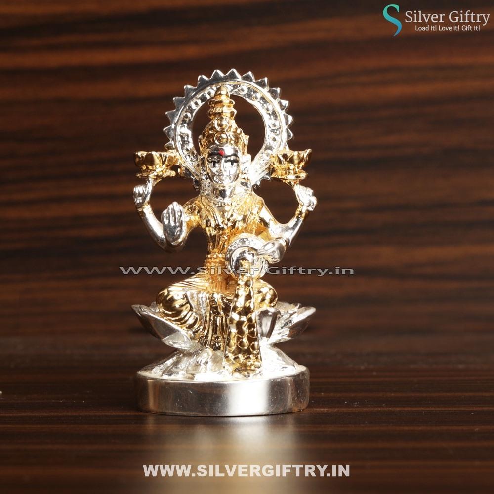 Pure Silver Lucky Lakshmi Coin Idol | Silver Giftry | SGT20K452