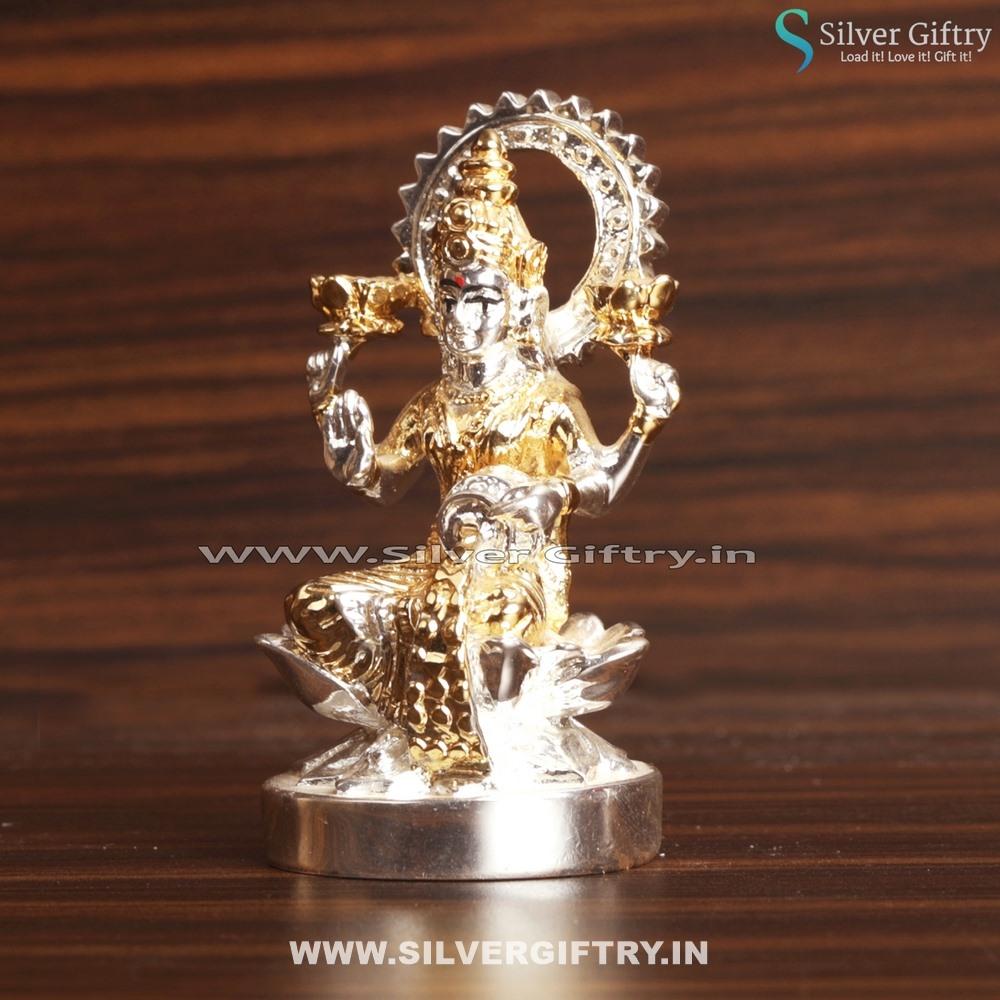 Pure Silver Lucky Lakshmi Coin Idol | Silver Giftry | SGT20K452