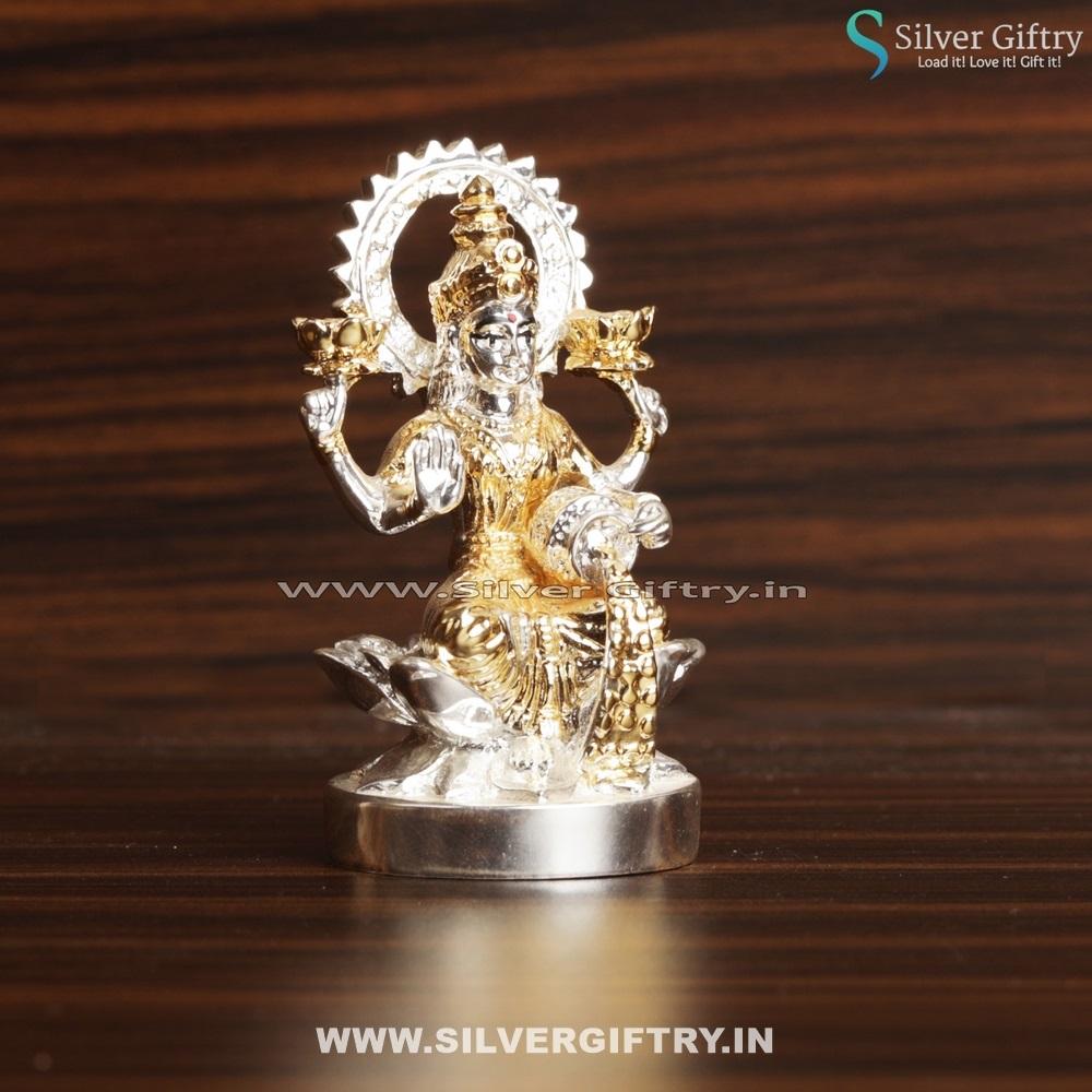 Pure Silver Lucky Lakshmi Coin Idol | Silver Giftry | SGT20K452