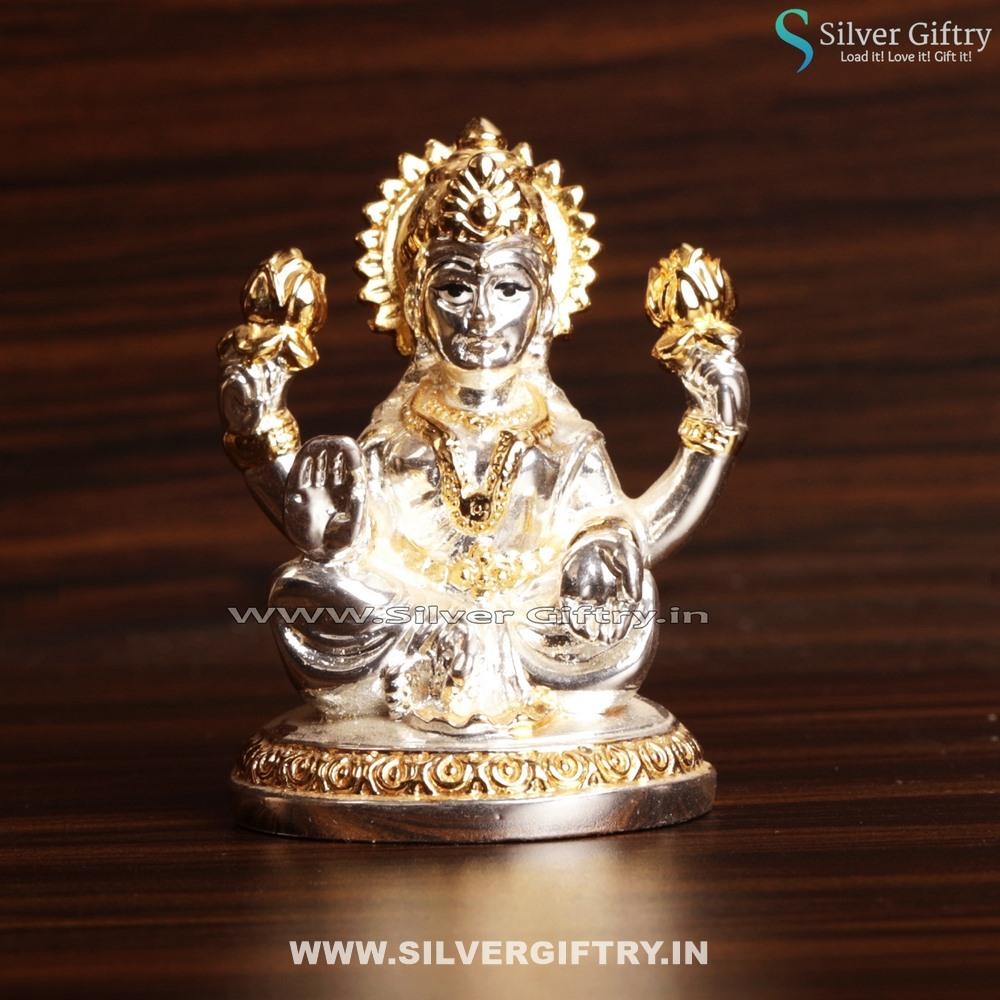 Pure Silver Lucky Lakshmi Idol Medium | Silver Giftry | SGT20K453
