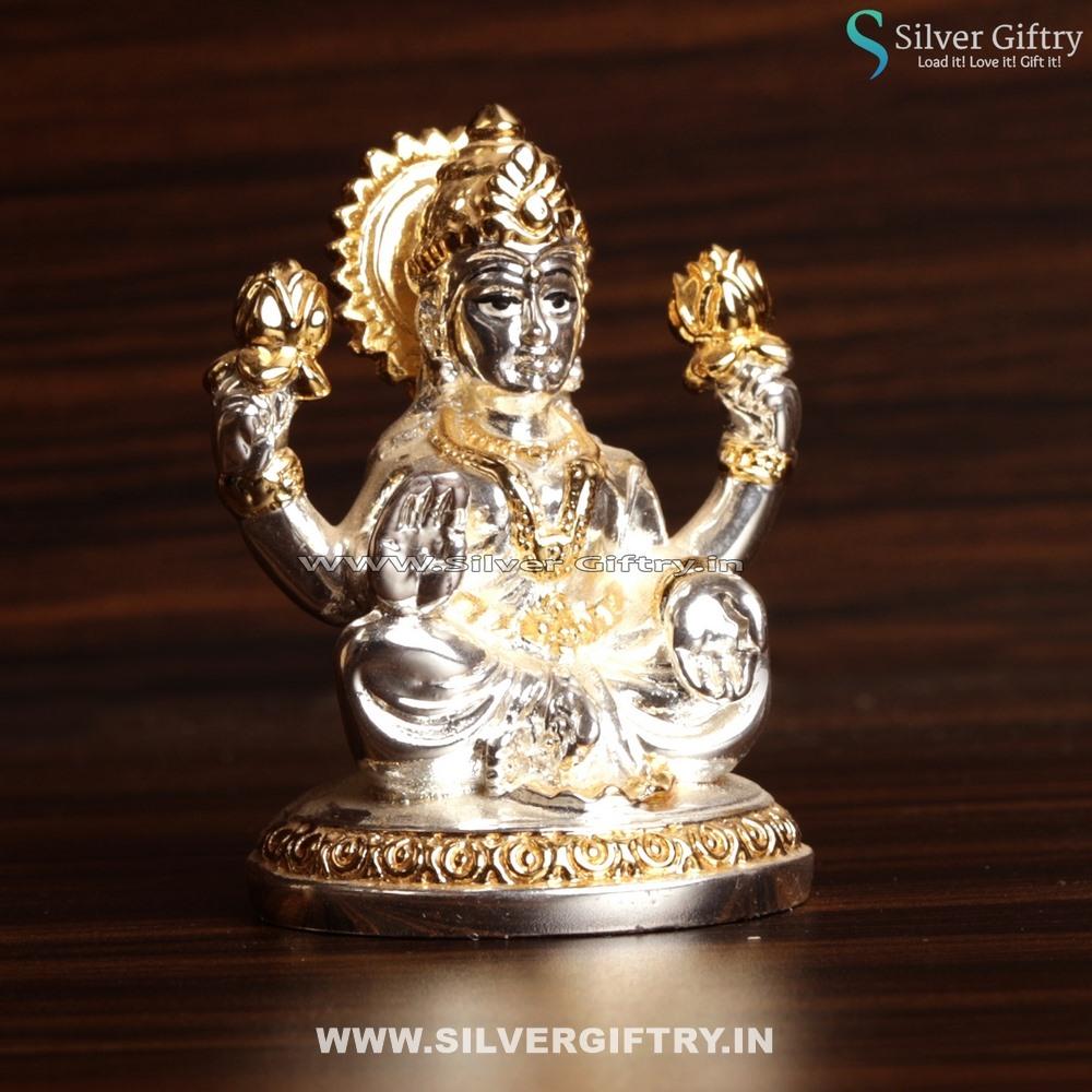 Pure Silver Lucky Lakshmi Idol Medium | Silver Giftry | SGT20K453