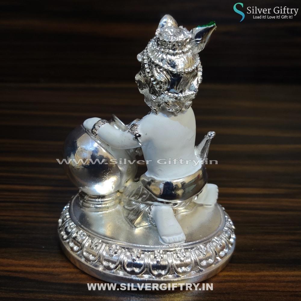 Pure Silver Pot White Pot Krishna | Silver Giftry | SGT20K455