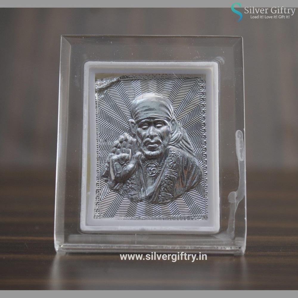Saibaba Silver Glass Frame | Silver Giftry | SGT20K465