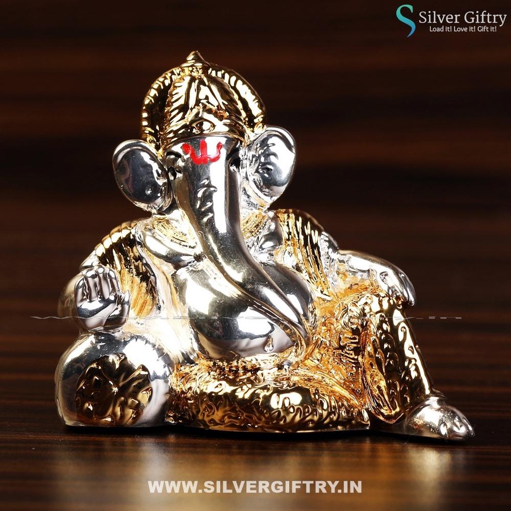 Silver and Gold Ganesh Maharaj | Silver Giftry | SGT20K468