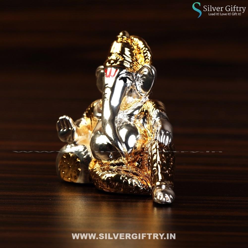 Silver and Gold Ganesh Maharaj | Silver Giftry | SGT20K468