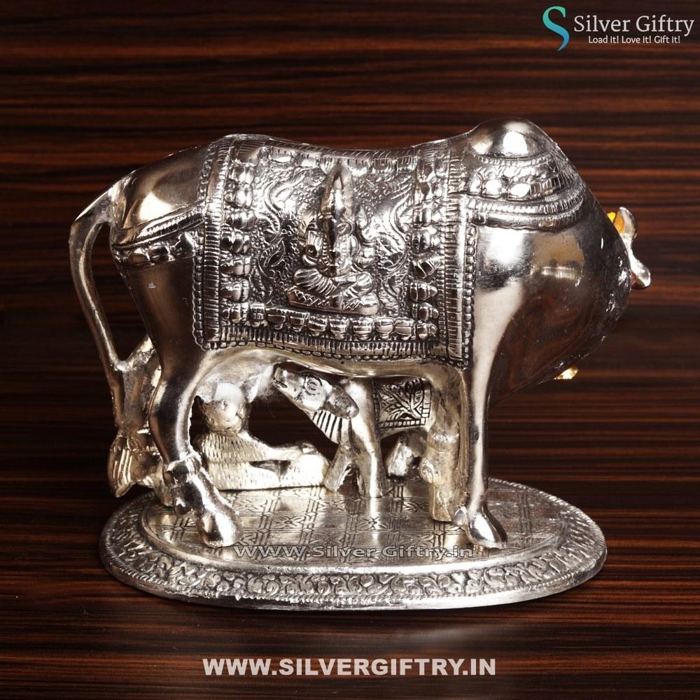 Silver Cow and Calf Big | Silver Giftry | SGT20K470
