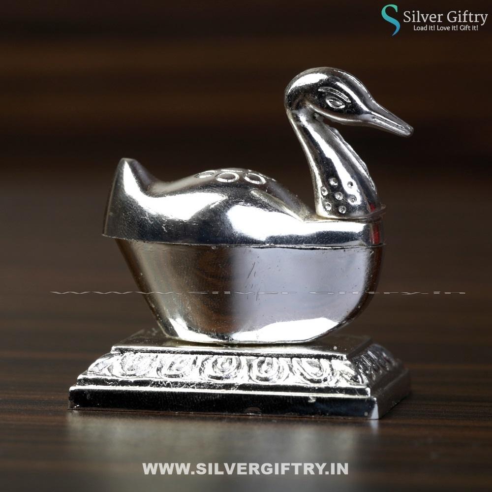 Silver Single Duck Kumkum Dabbi | Silver Giftry | SGT20K476