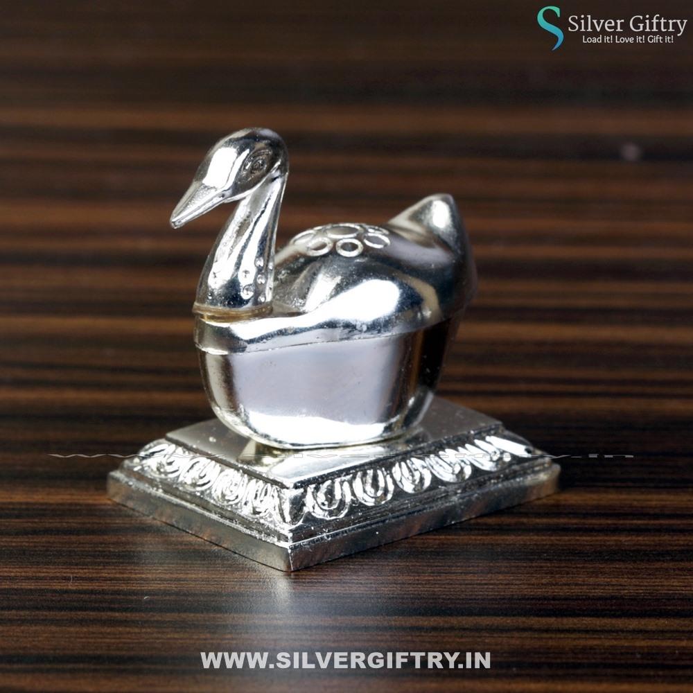 Silver Single Duck Kumkum Dabbi | Silver Giftry | SGT20K476
