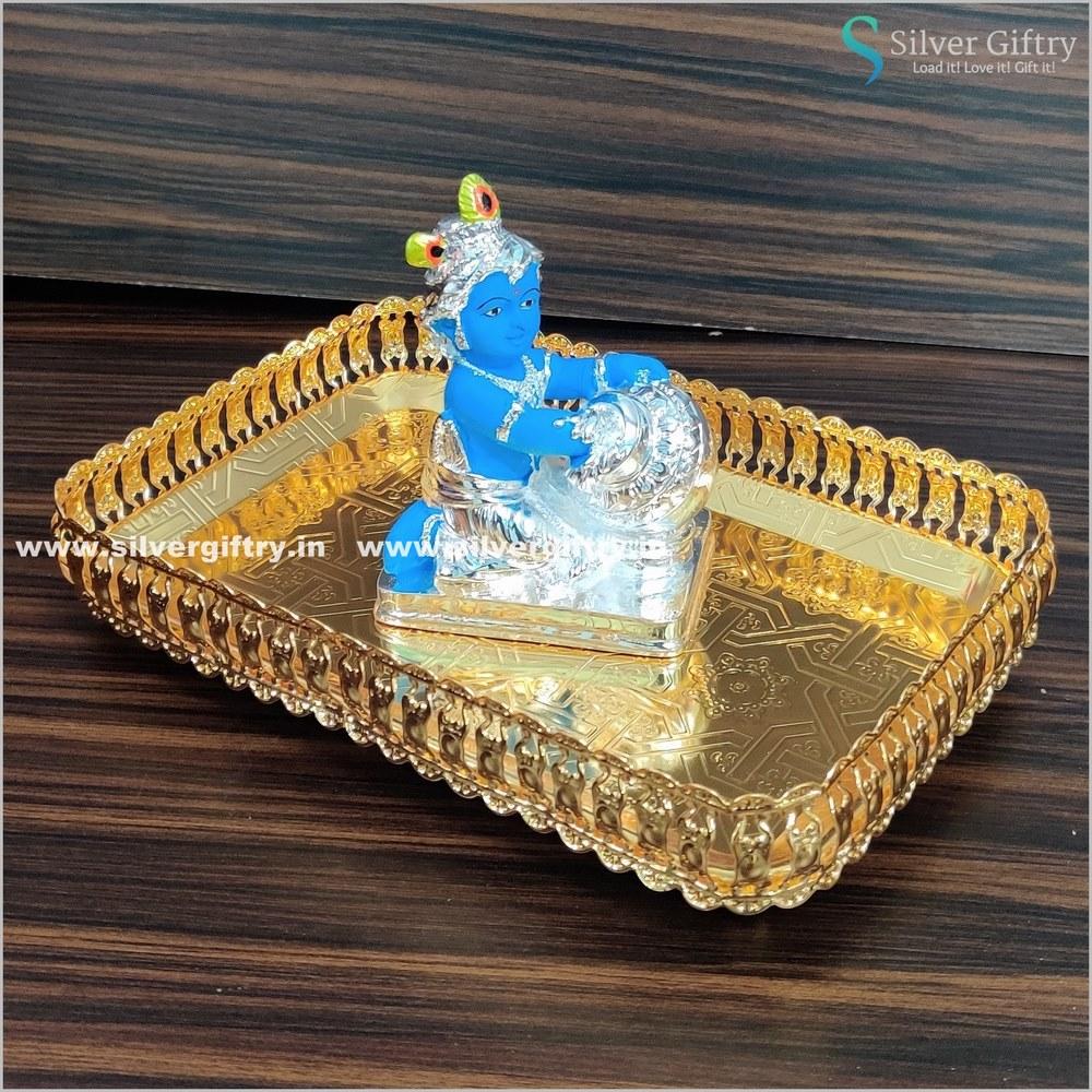 8" German Silver Pooja thali | Silver Giftry | SGT20K508