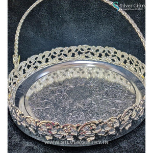8" German Silver Pooja thali | Silver Giftry | SGT20K517