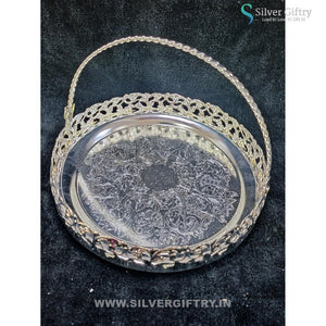 8" German Silver Pooja thali | Silver Giftry | SGT20K516