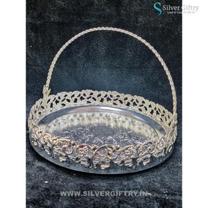 8" German Silver Pooja thali | Silver Giftry | SGT20K516