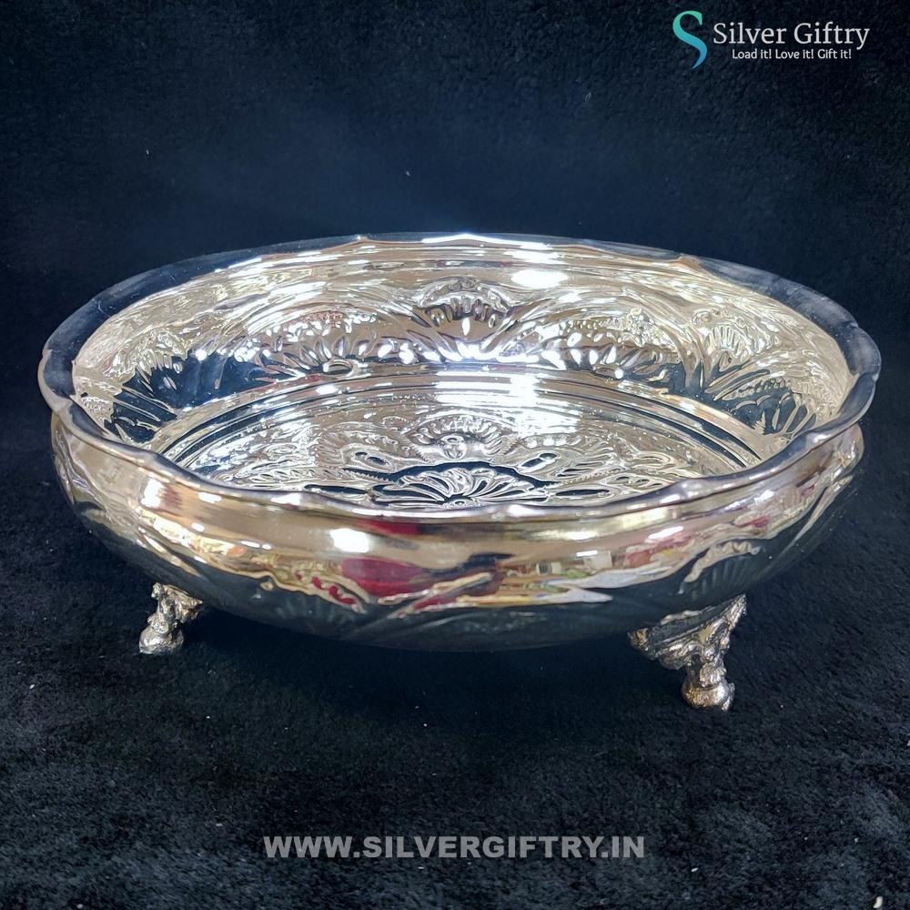 8" German Silver Pooja thali | Silver Giftry | SGT20K517