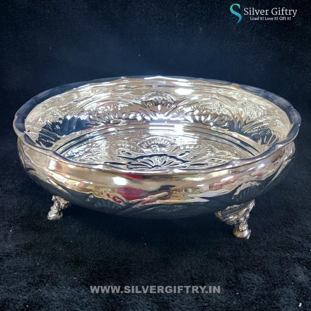 8" German Silver Pooja thali | Silver Giftry | SGT20K519