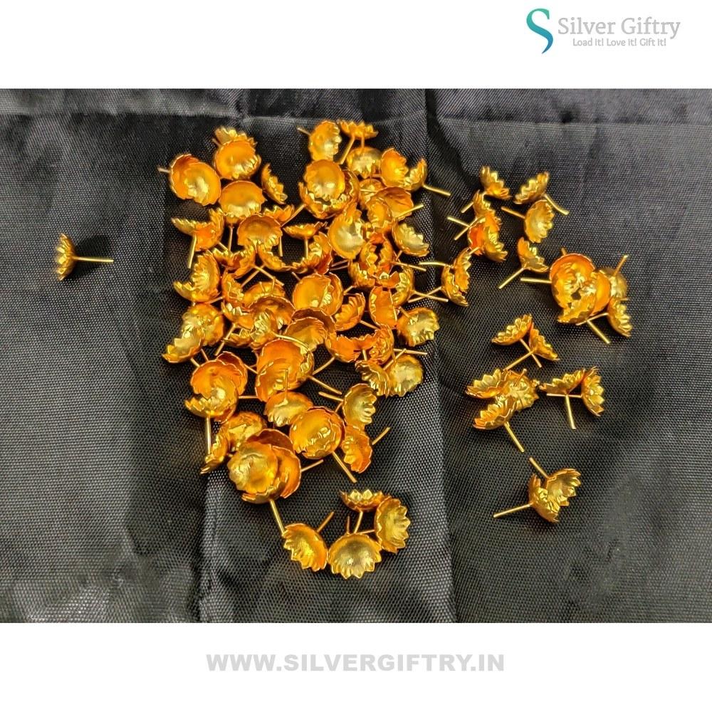 German Silver 108 Gold Mantra Flowers | Silver Giftry | SGT20K531