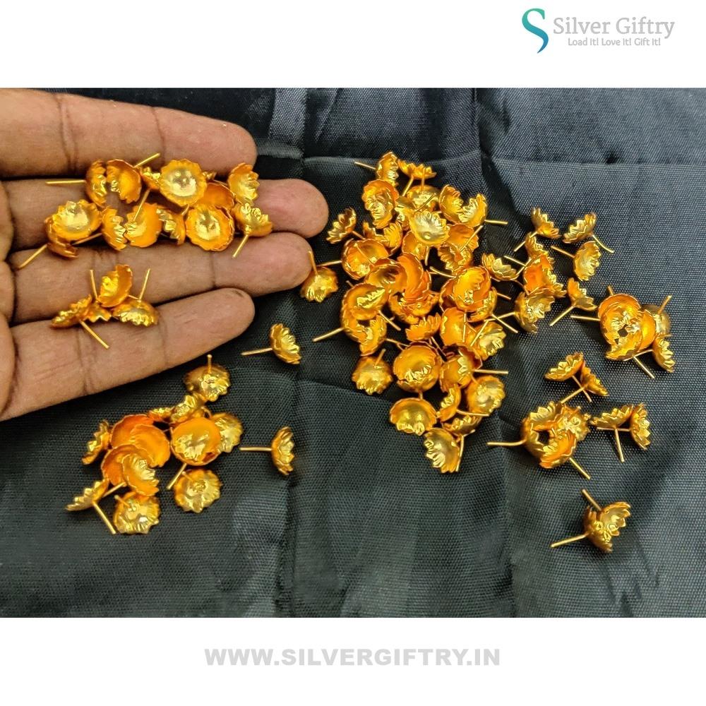 German Silver 108 Gold Mantra Flowers | Silver Giftry | SGT20K531