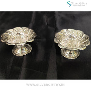 German Silver Devdas Deepam 2" Pair | Silver Giftry | SGT20K534