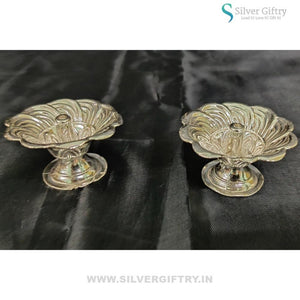German Silver Devdas Deepam 2" Pair | Silver Giftry | SGT20K534