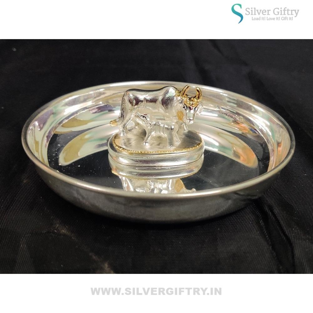 2" Cow And Calf with German Silver Plate | Silver Giftry | SGT20K539