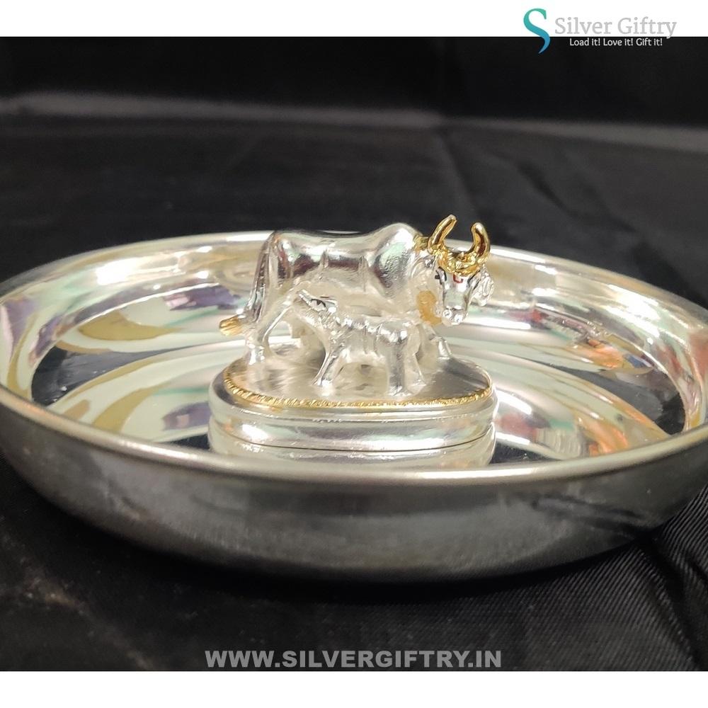 2" Cow And Calf with German Silver Plate | Silver Giftry | SGT20K539