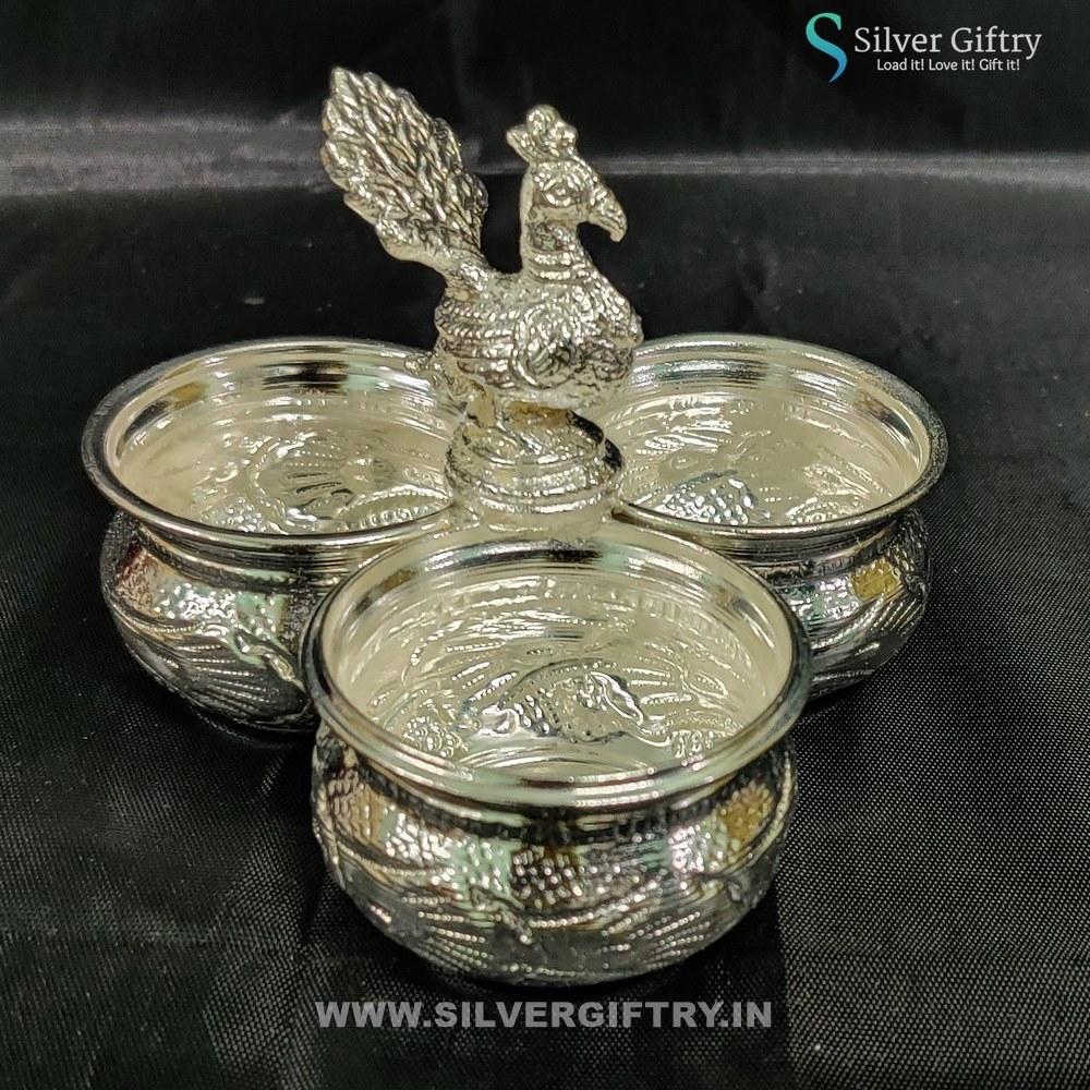 German Silver 3 Cup Panchwala Big | Silver Giftry | SGT20K548