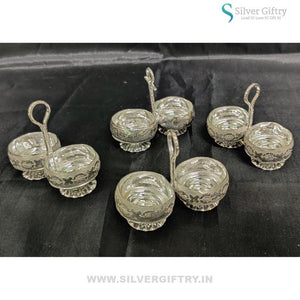 German Silver 2 Cup Panchwala Miniatures (Pack Of 10) | Silver Giftry | SGT20K549