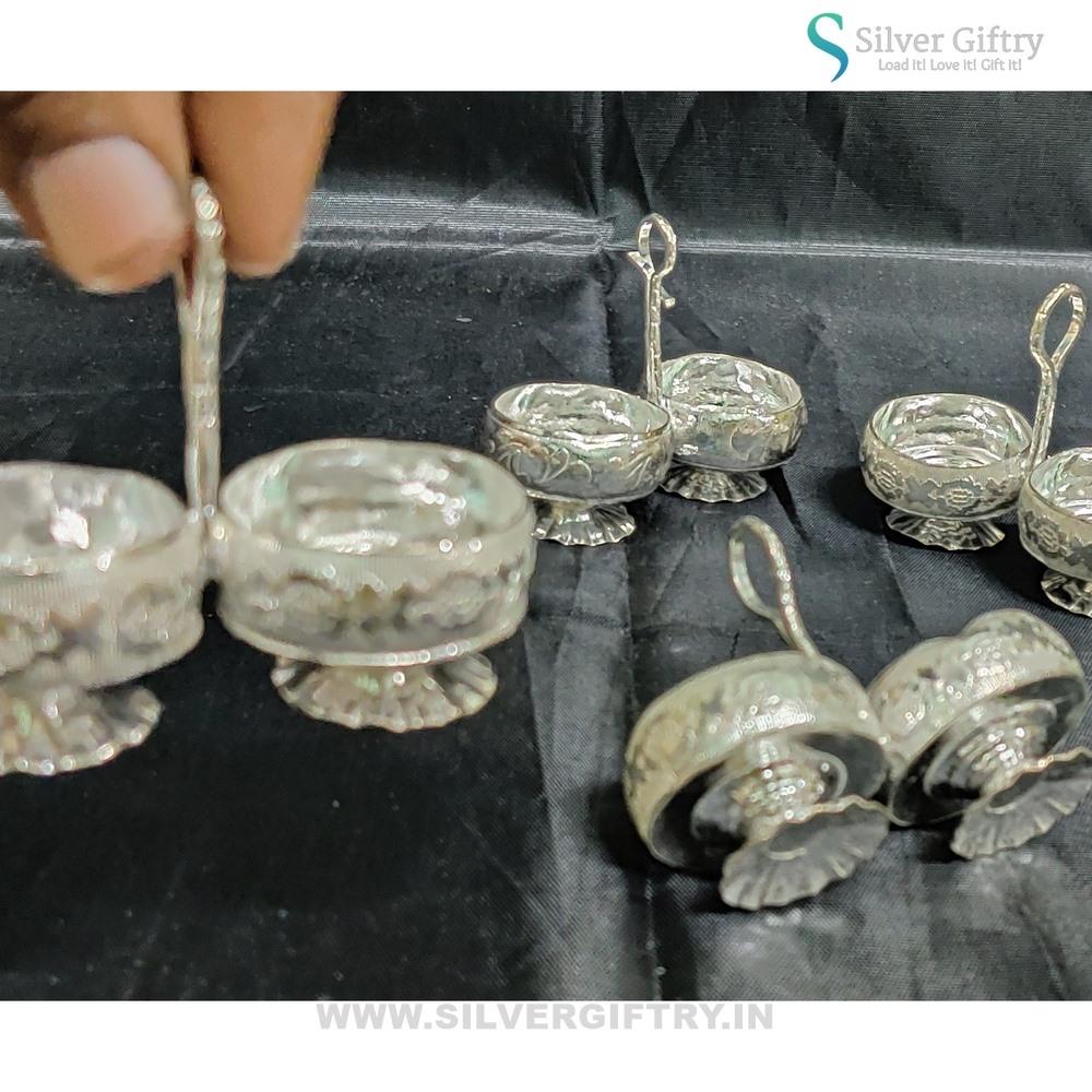 German Silver 2 Cup Panchwala Miniatures (Pack Of 10) | Silver Giftry | SGT20K549