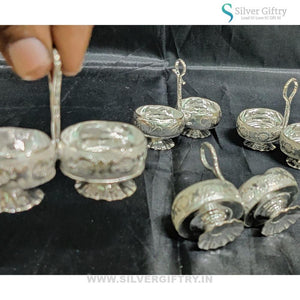 German Silver 2 Cup Panchwala Miniatures (Pack Of 10) | Silver Giftry | SGT20K549