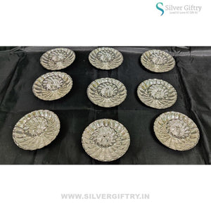 German Silver Fancy Devdas Deepam 4" (Set Of 10) | Silver Giftry | SGT20K550