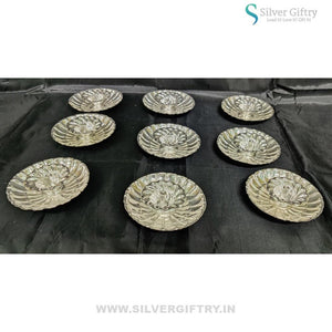 German Silver Fancy Devdas Deepam 4" (Set Of 10) | Silver Giftry | SGT20K550