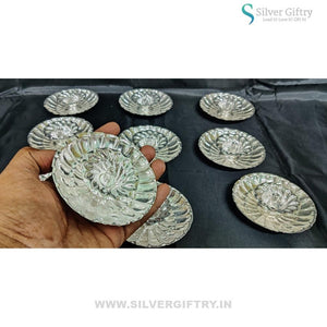 German Silver Fancy Devdas Deepam 4" (Set Of 10) | Silver Giftry | SGT20K550